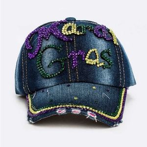 Only 1 left. Get it before it’s gone! Crystal Mardi Gras Fashion Cap